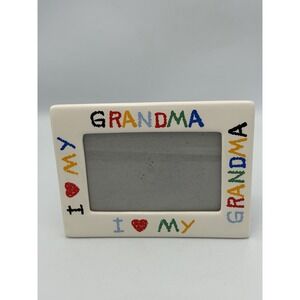 Vintage 90s Grandma I Love My Grandma 4x6 Picture Frame Colorful Retro Decor